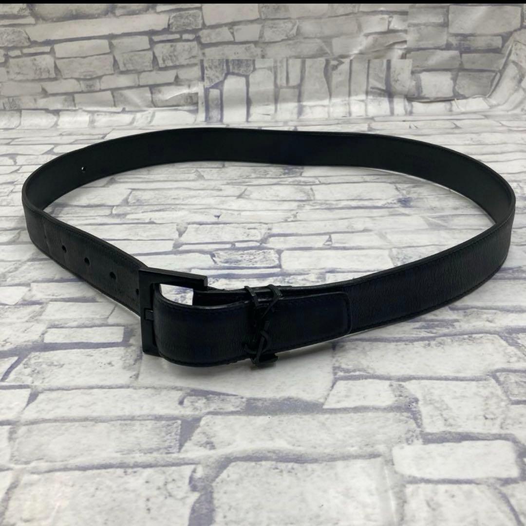 付属付き✨サンローランパリ ベルト カサンドラロゴ YSL レザー ブラック