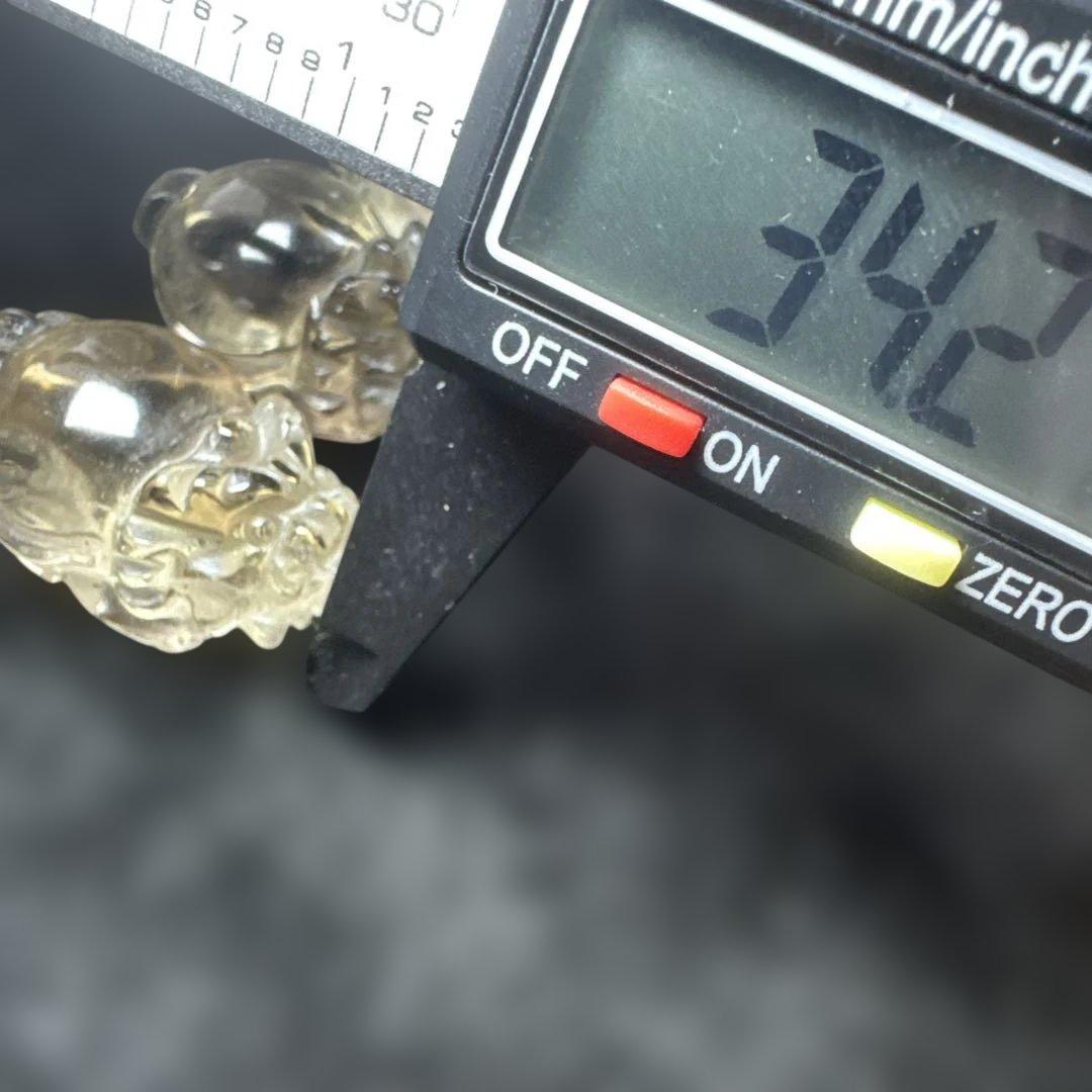 【高品質】透明　スモーキークォーツ　龍亀　ロングイセット