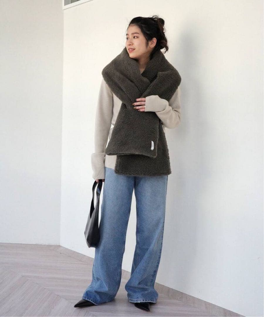 AP STUDIO THROW スロー ボアショール 別注色　カーキ　美品