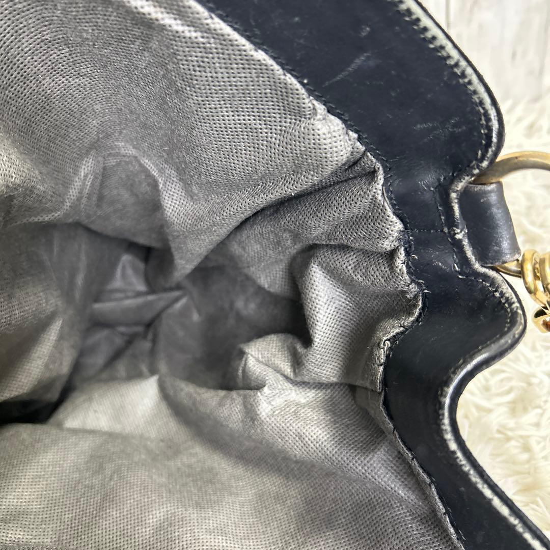 GUCCI バンブー　ショルダーバッグ　ハンドバッグ　スエード　レザー　黒