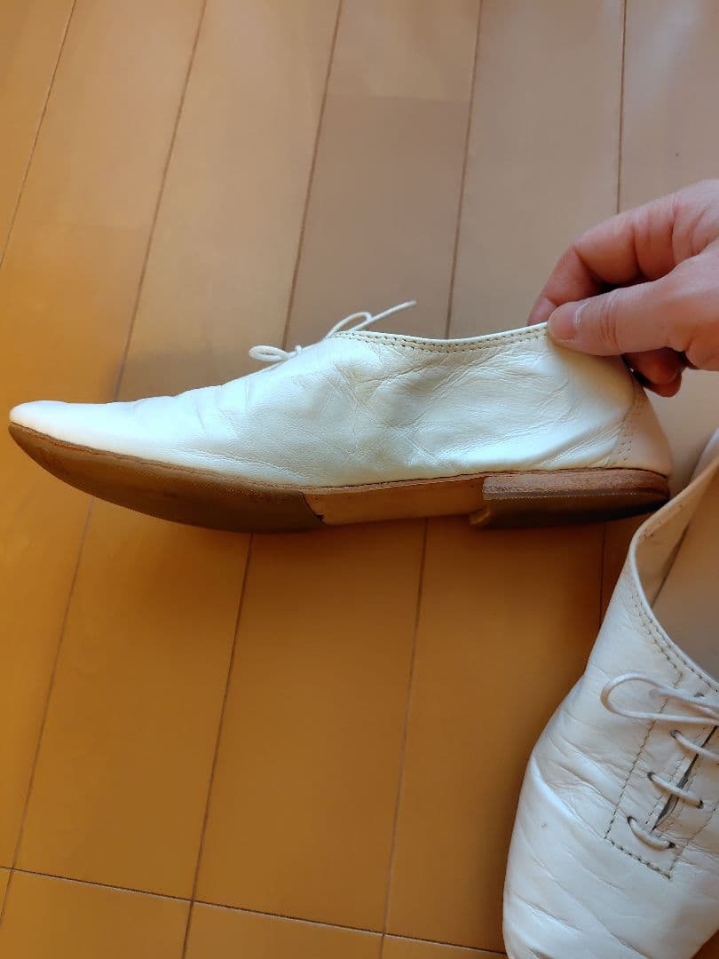 【値下げ！】ポルセリ　フラットシューズ　ジャズシューズ　白　１回のみ着用　38