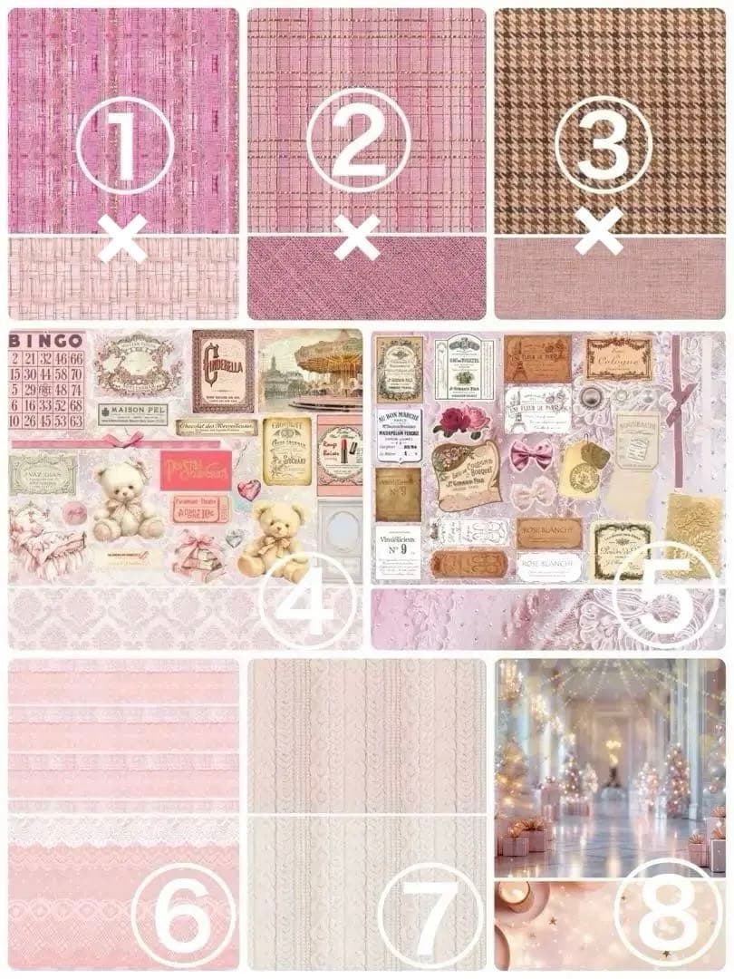 新作＆再販set 90枚♡A4デザインペーパー　コラージュ　素材　アンティーク