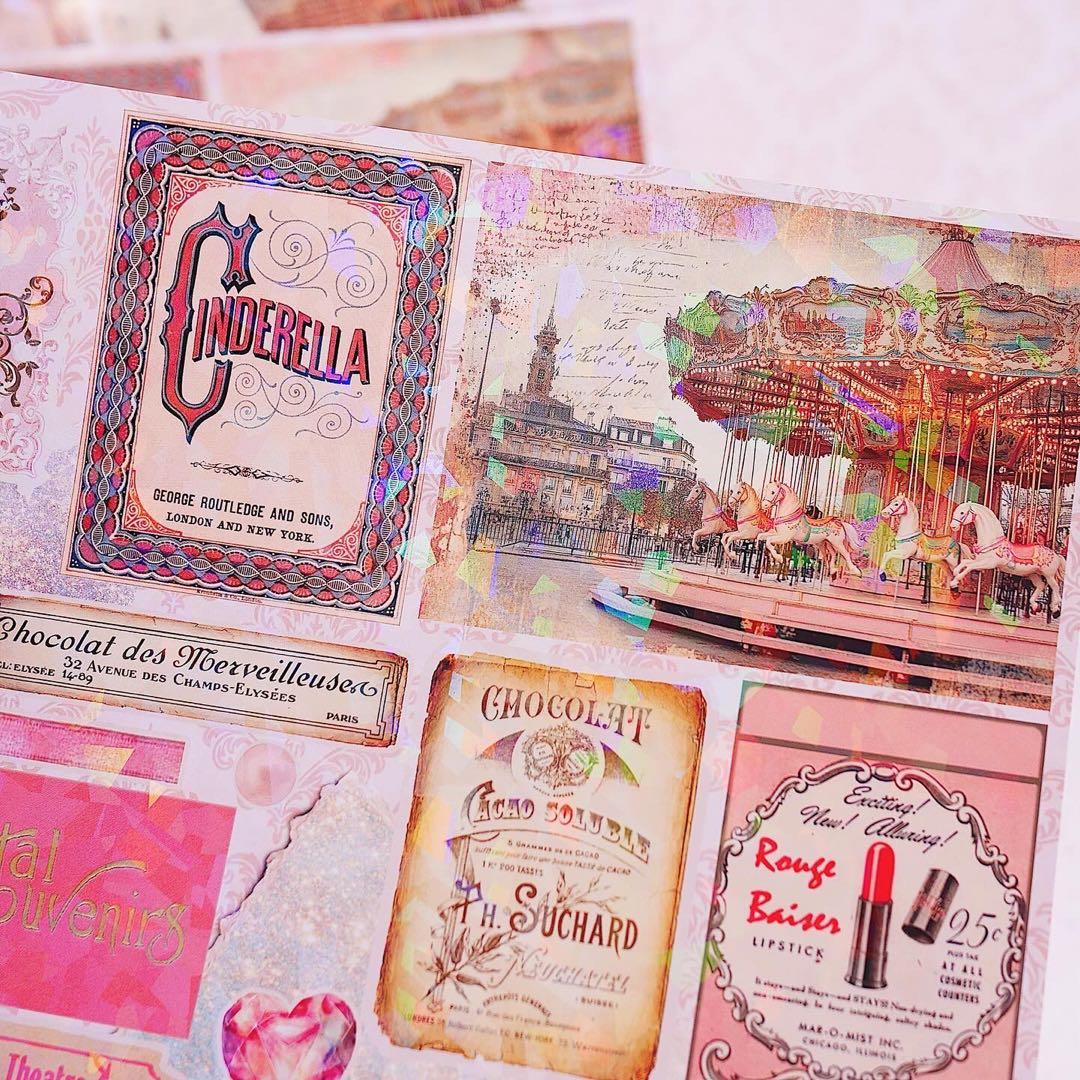 新作＆再販set 90枚♡A4デザインペーパー　コラージュ　素材　アンティーク