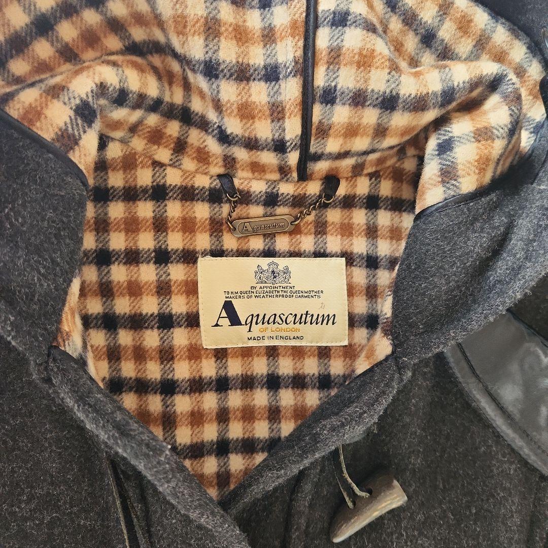 Aquascutum　アクアスキュータム ロング丈フード付　ダッフルコート