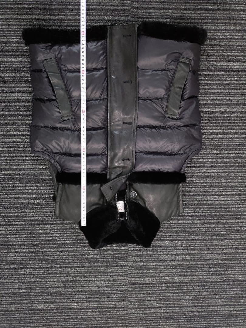 レア♪EMMETI エンメティ メンズ レザー ダウンベスト ブラック♪