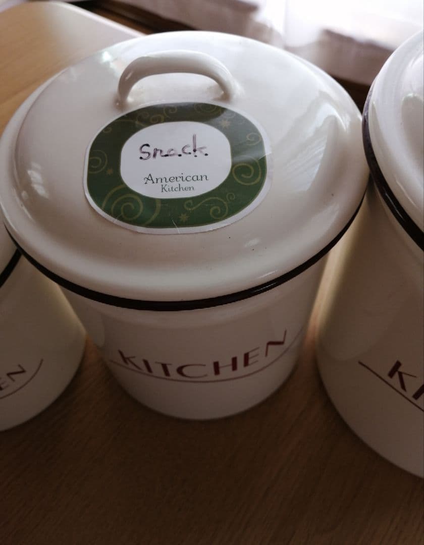 ヴィンテージ❋ホーローキャニスター3個セット