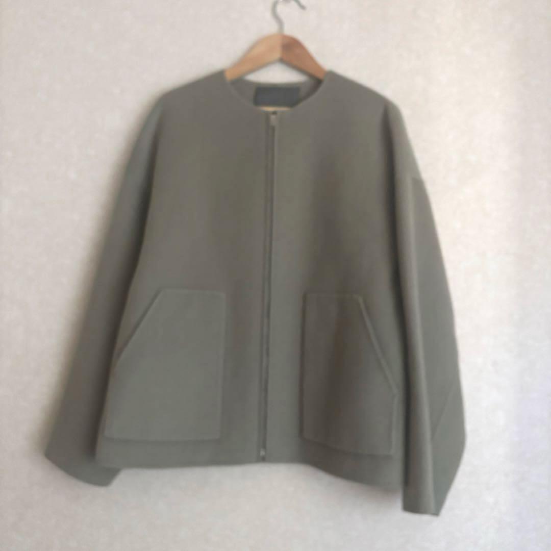 美品✨アンクレイヴ ライトリバー ショートコート ジップアップ ウール オリーブ