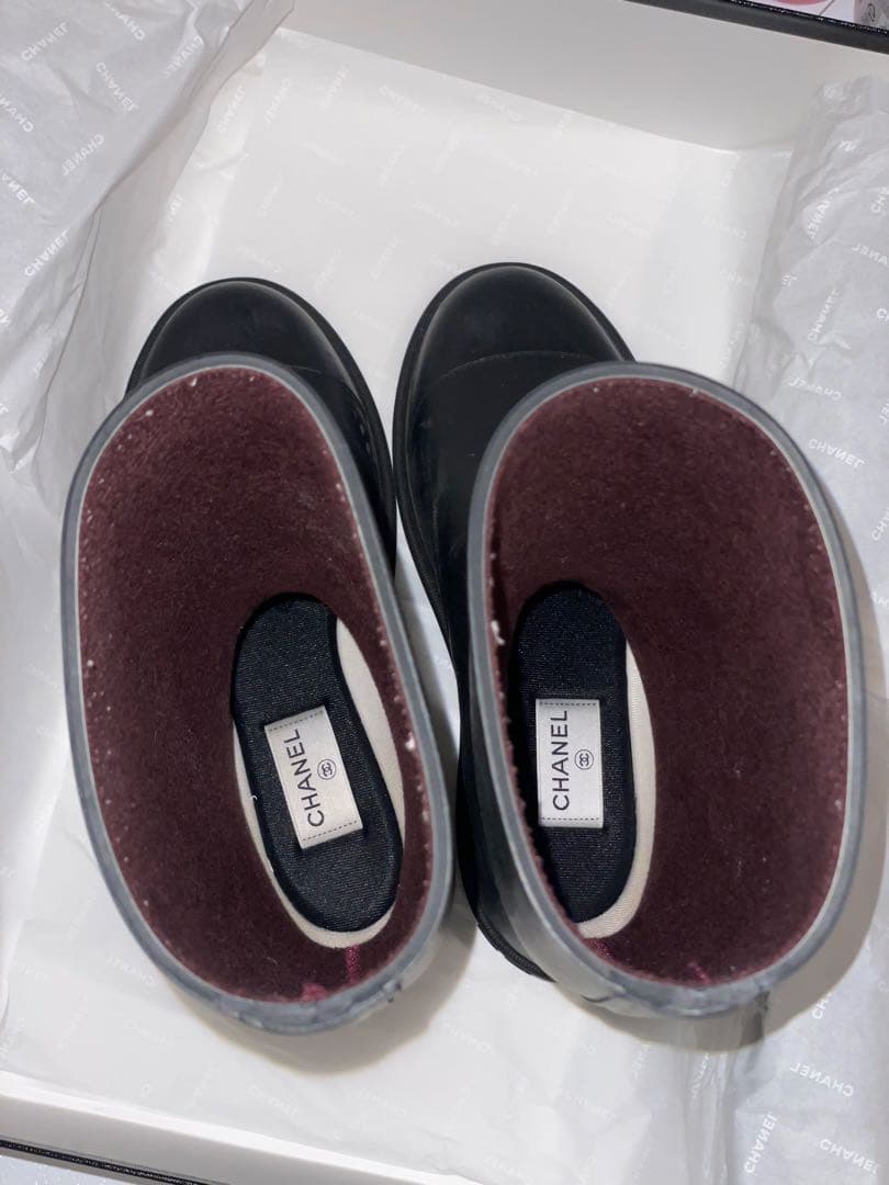 CHANEL シャネル レインブーツ ロングブーツ ブラック 41 正規品 箱付