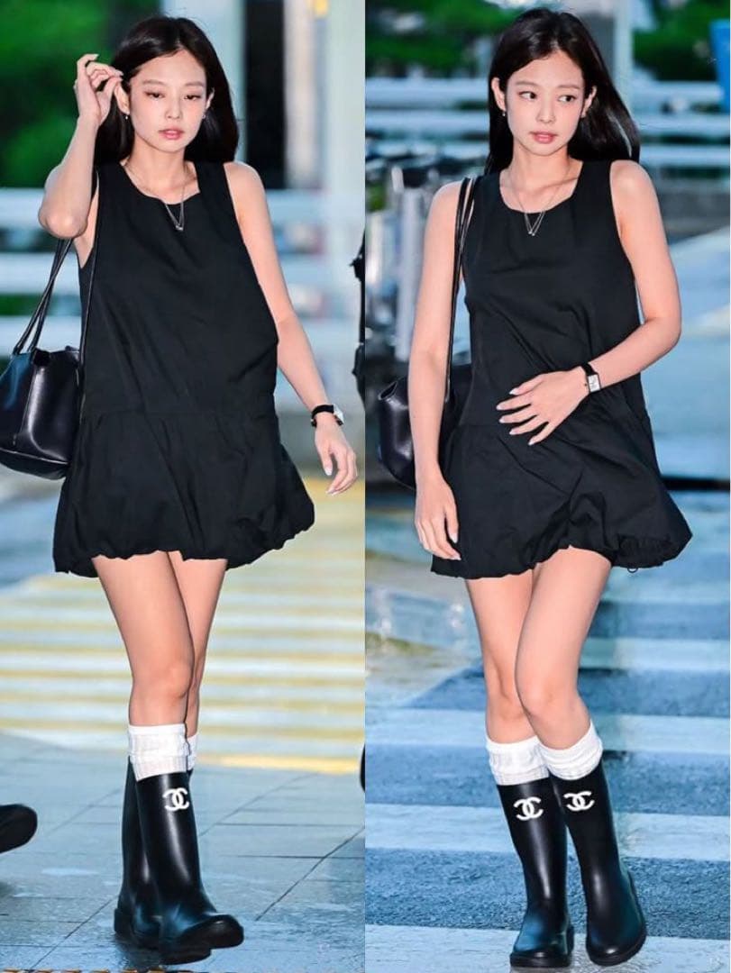 CHANEL シャネル レインブーツ ロングブーツ ブラック 41 正規品 箱付