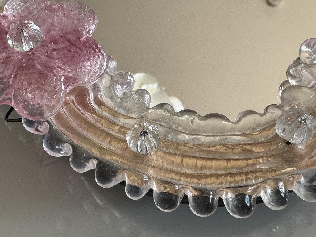 ムラーノガラス　＜Ｂ＞　壁掛け・スタンドミラー　ベネチアンガラス　イタリア