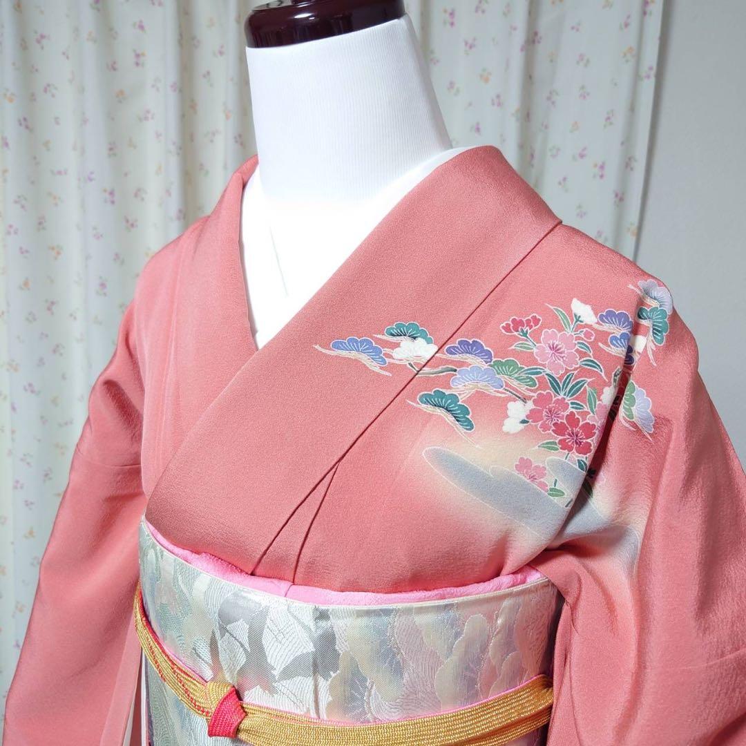 フ9999 未使用近い　美品　袷　正絹　友禅　訪問着　フルセット