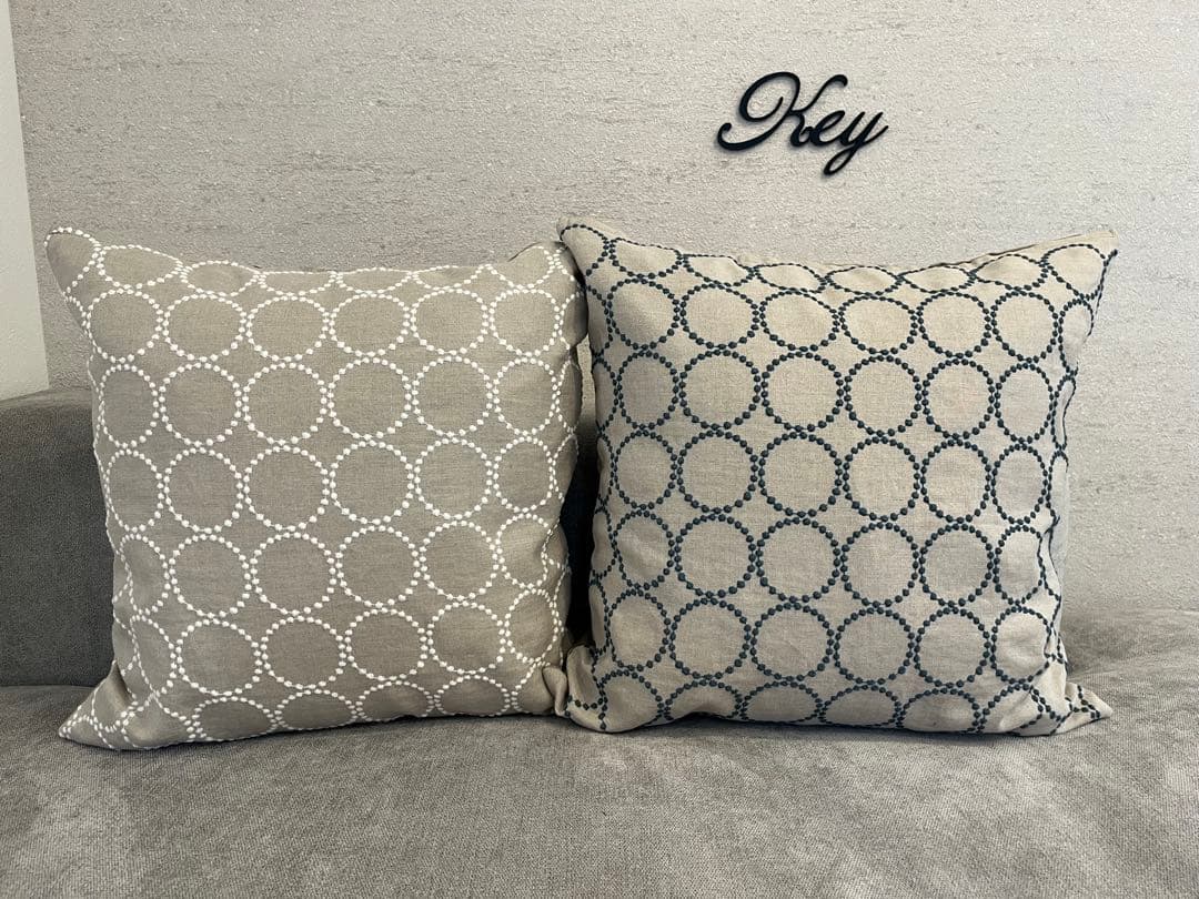 ミナペルホネン　ハンドメイドクッションカバー★タンバリン ベージュxホワイト