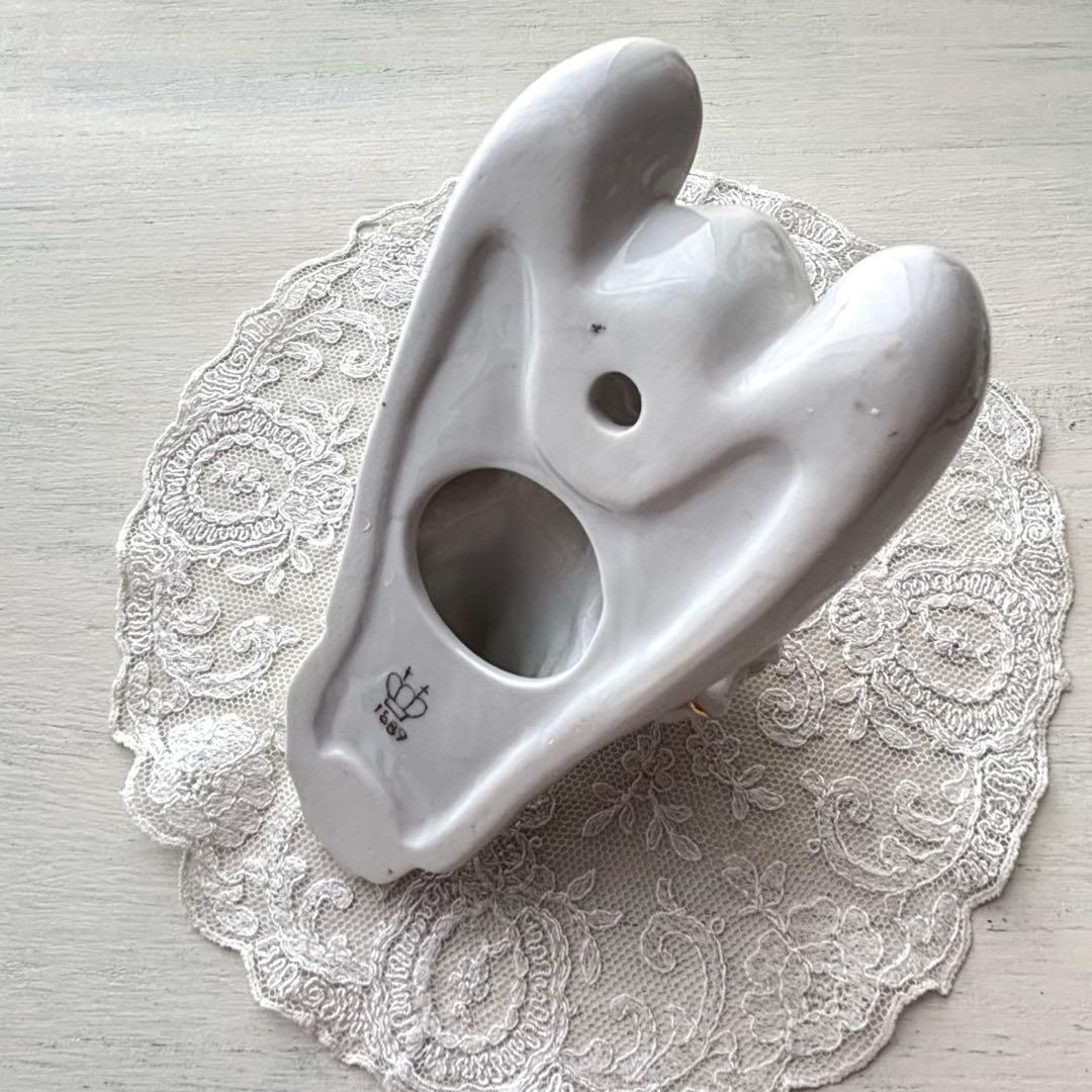 【フランス】天使の聖水盤 陶磁器 ヴィンテージ オブジェ 壁掛け 白磁 金彩