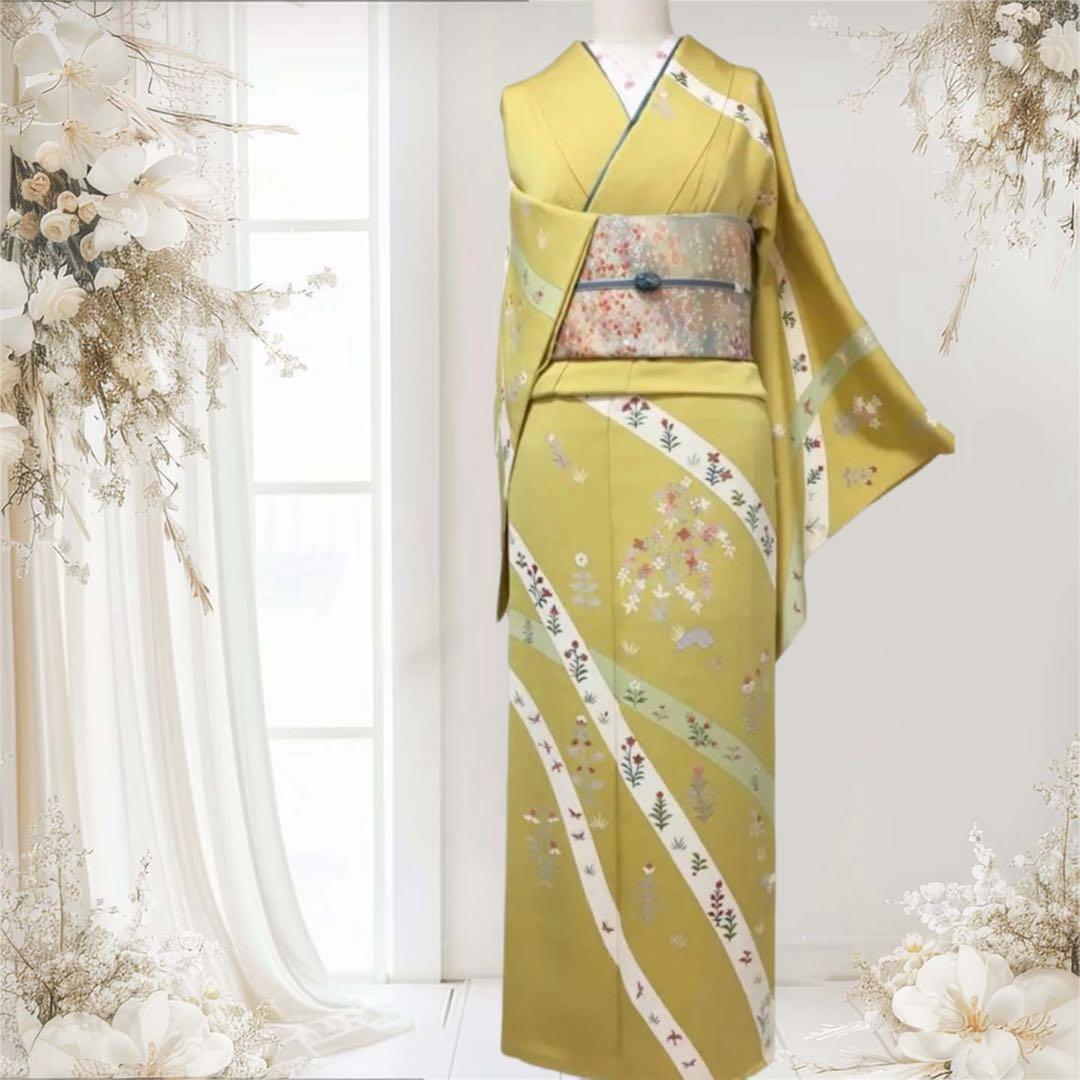 新春初売り価格❗️和装誌に載るような格別な【訪問着】未使用　手描き友禅・刺繍・金彩