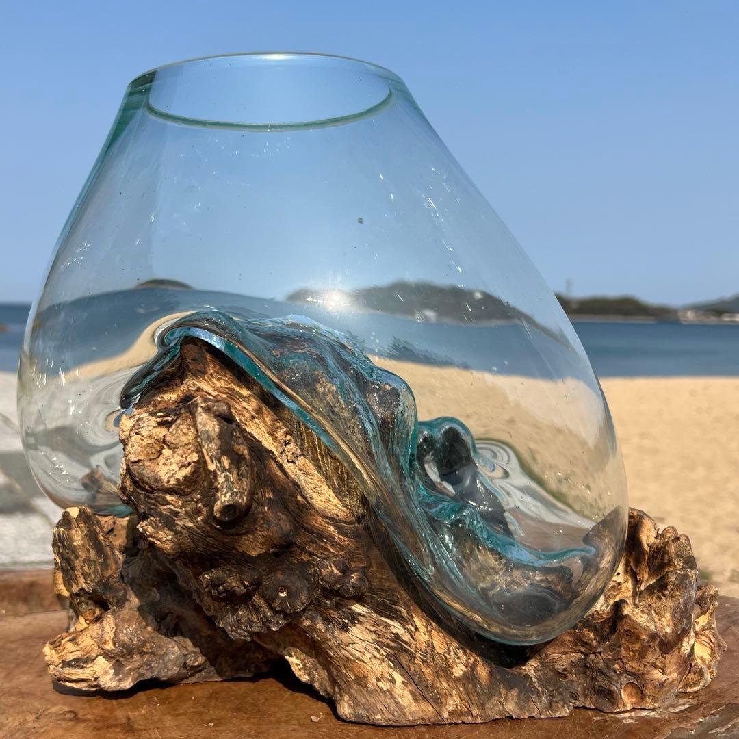 流木ガラス オブジェ超特大H 他４点セット花瓶 金魚鉢 水槽 テラリウム 観賞魚