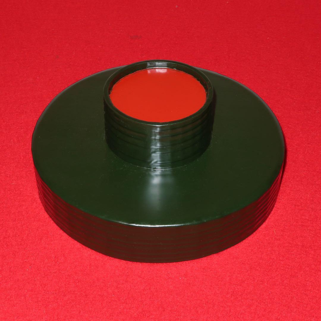 【茶道具】漆専堂作　青漆独楽形菓子器　表千家