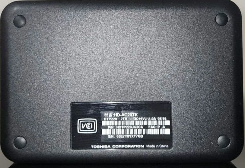 TOSHIBA ポータブルハードディスク 2TB