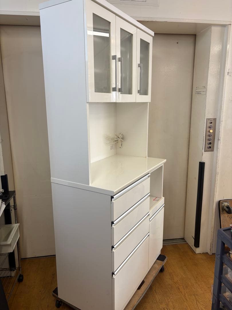 M119ホワイト　レンジボード　上下分割可能 幅900mm