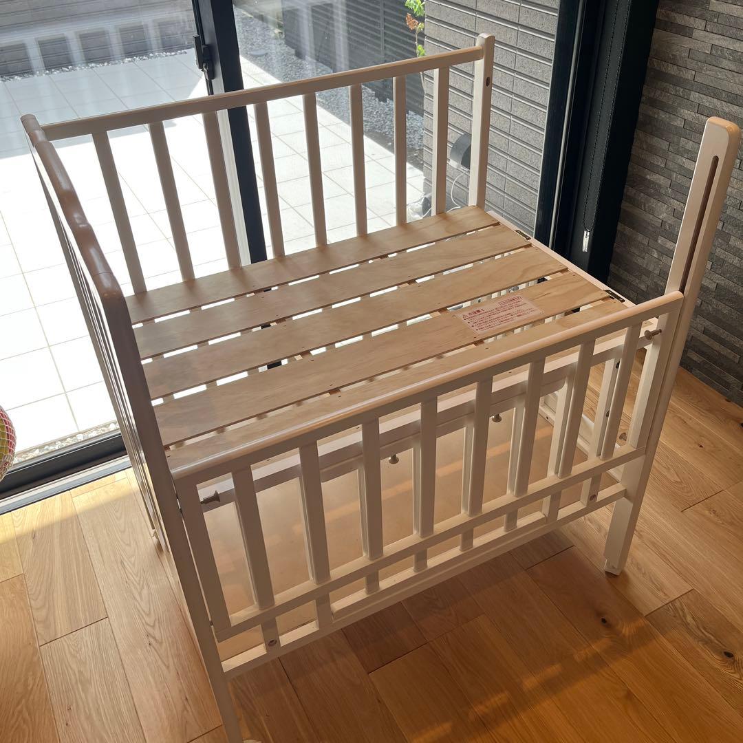 Wオープン腰楽ハイミニベッド　ベビーベッド　ハイタイプ