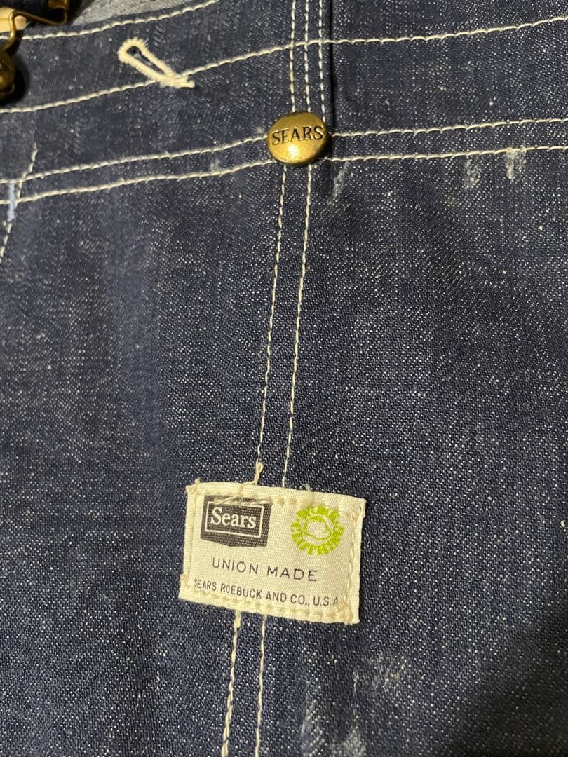 60s Sears シアーズ オーバーオール デニム 濃紺 ビンテージ デッド