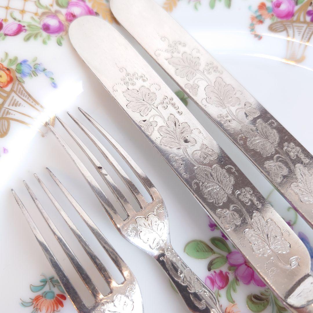 訳あり　白蝶貝　カトラリー　ナイフ　フォーク　マザーオブパール　アンティーク