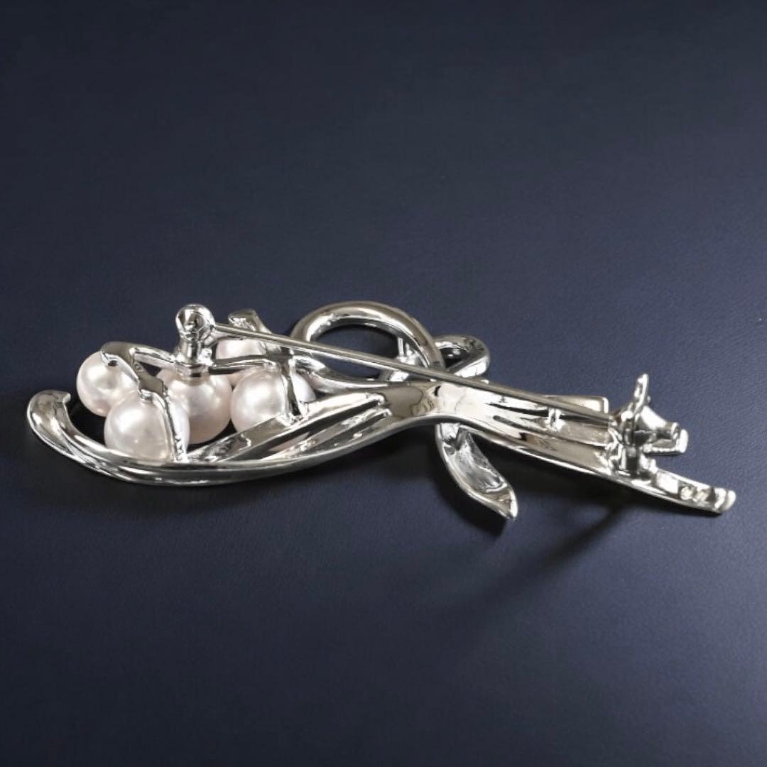 【未使用】ミキモト　花珠クラス　アコヤ　パール　ブローチ　コサージュ　M刻印