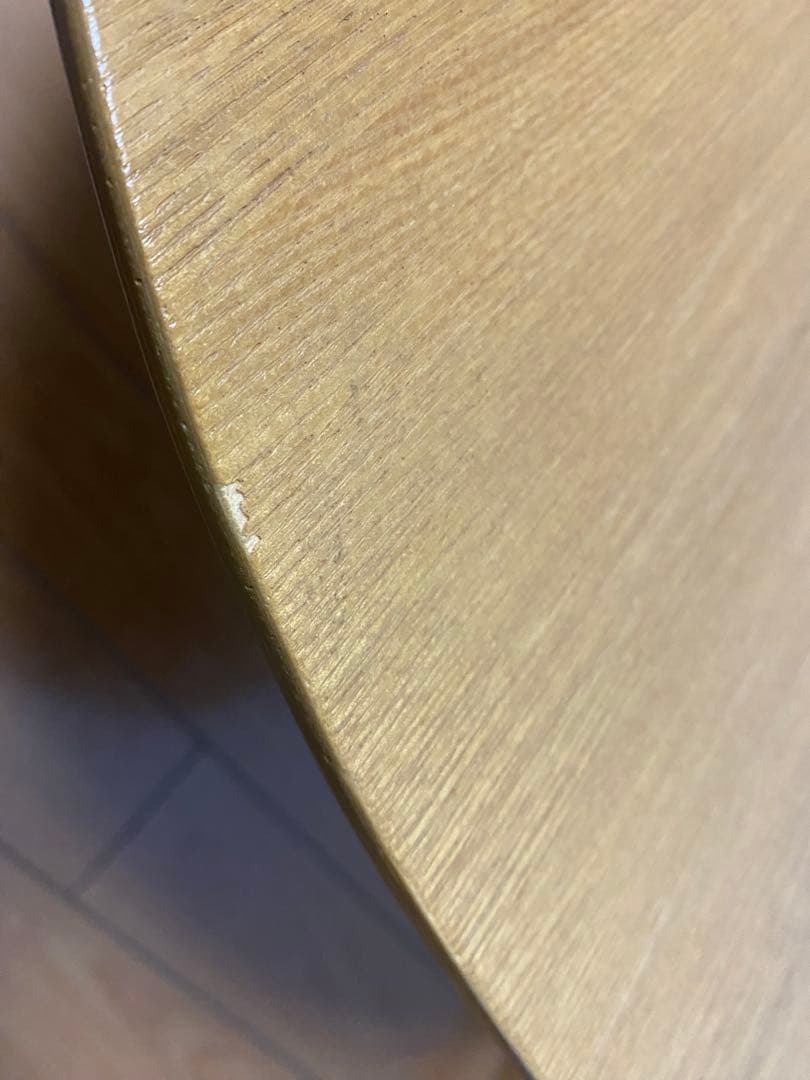 【値下げ】無印良品　タモ材　楕円形ローテーブル