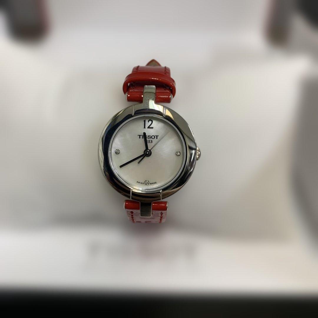 m122306m TISSOT 腕時計 ピンキー　レッドレザー　パール