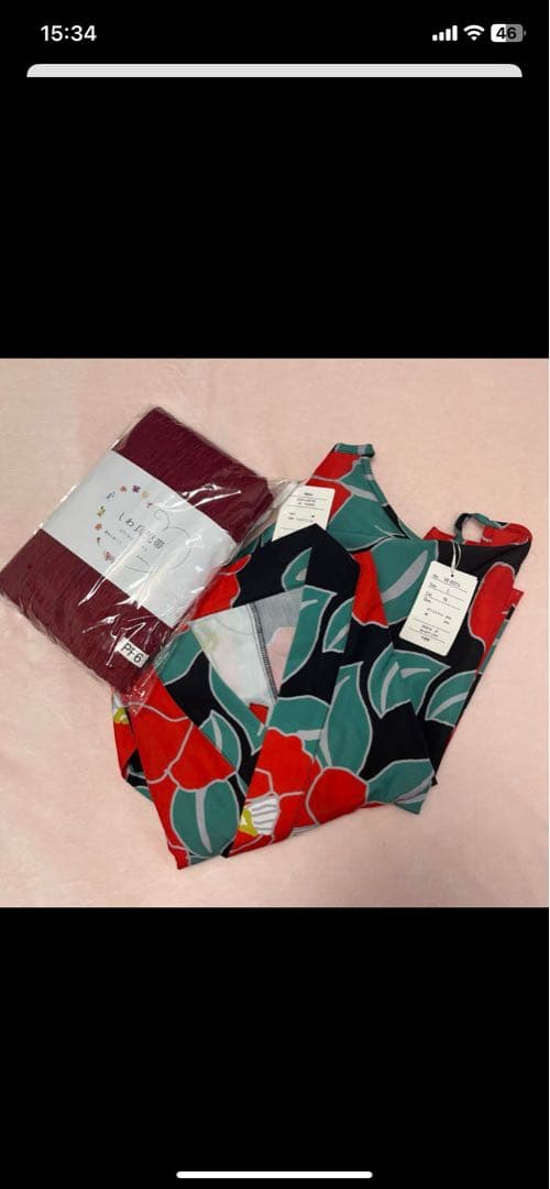 ワンピース　浴衣　帯　3点セット　試着のみ　Lサイズ