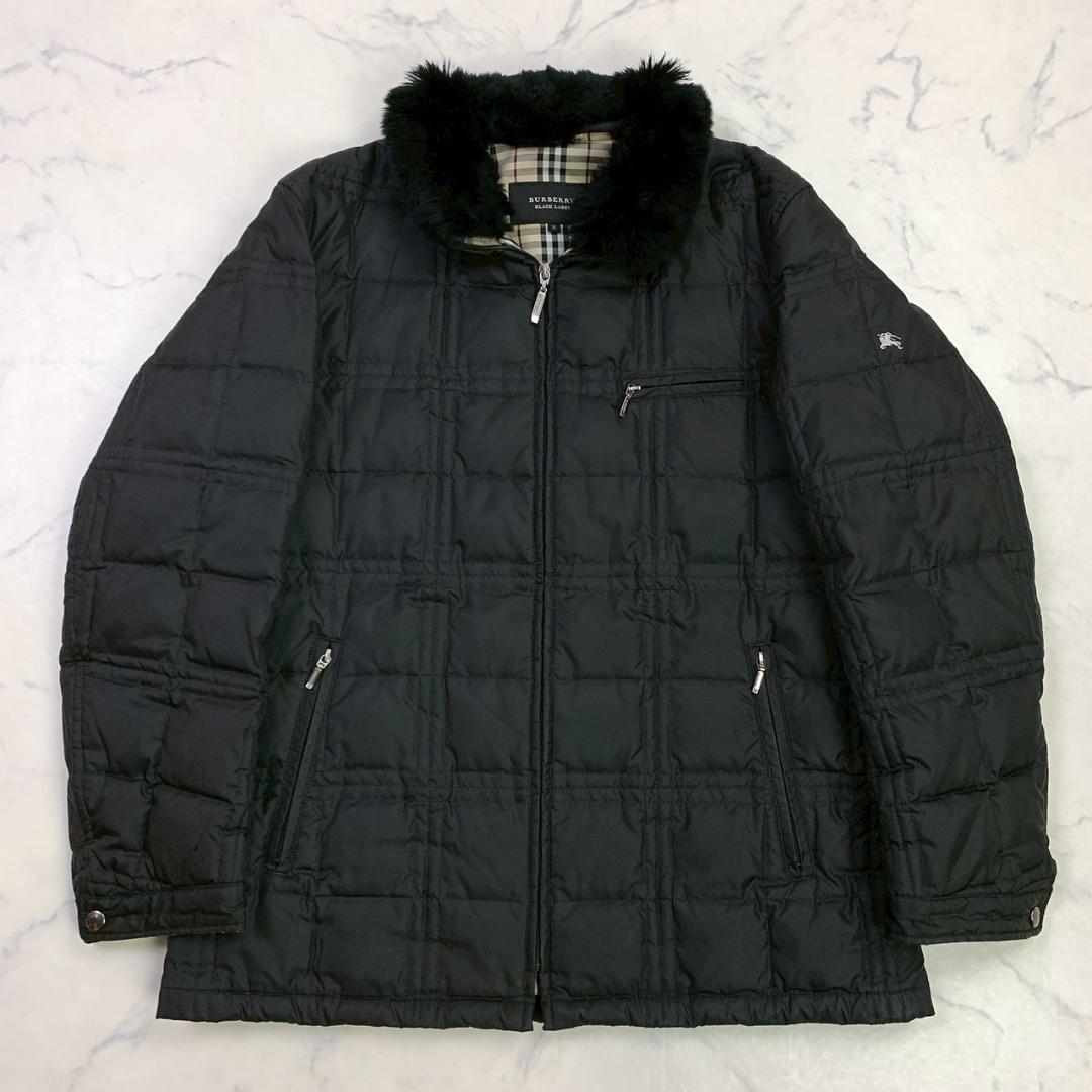 バーバリーブラックレーベル ダウンジャケット 2way ファー M　D887