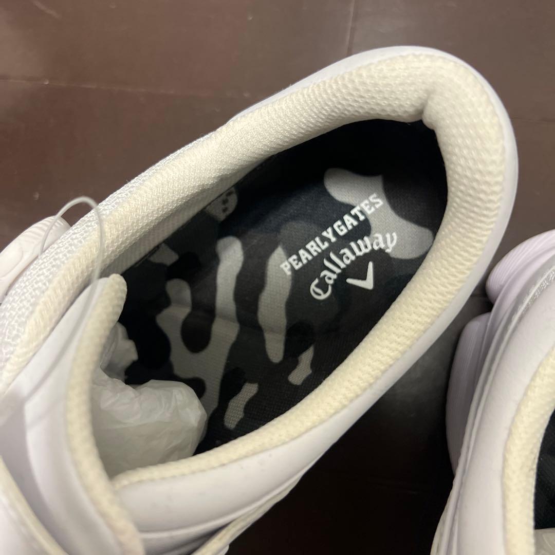 Callaway ホワイト ゴルフシューズ スパイク付き　パーリーゲイツ　コラボ