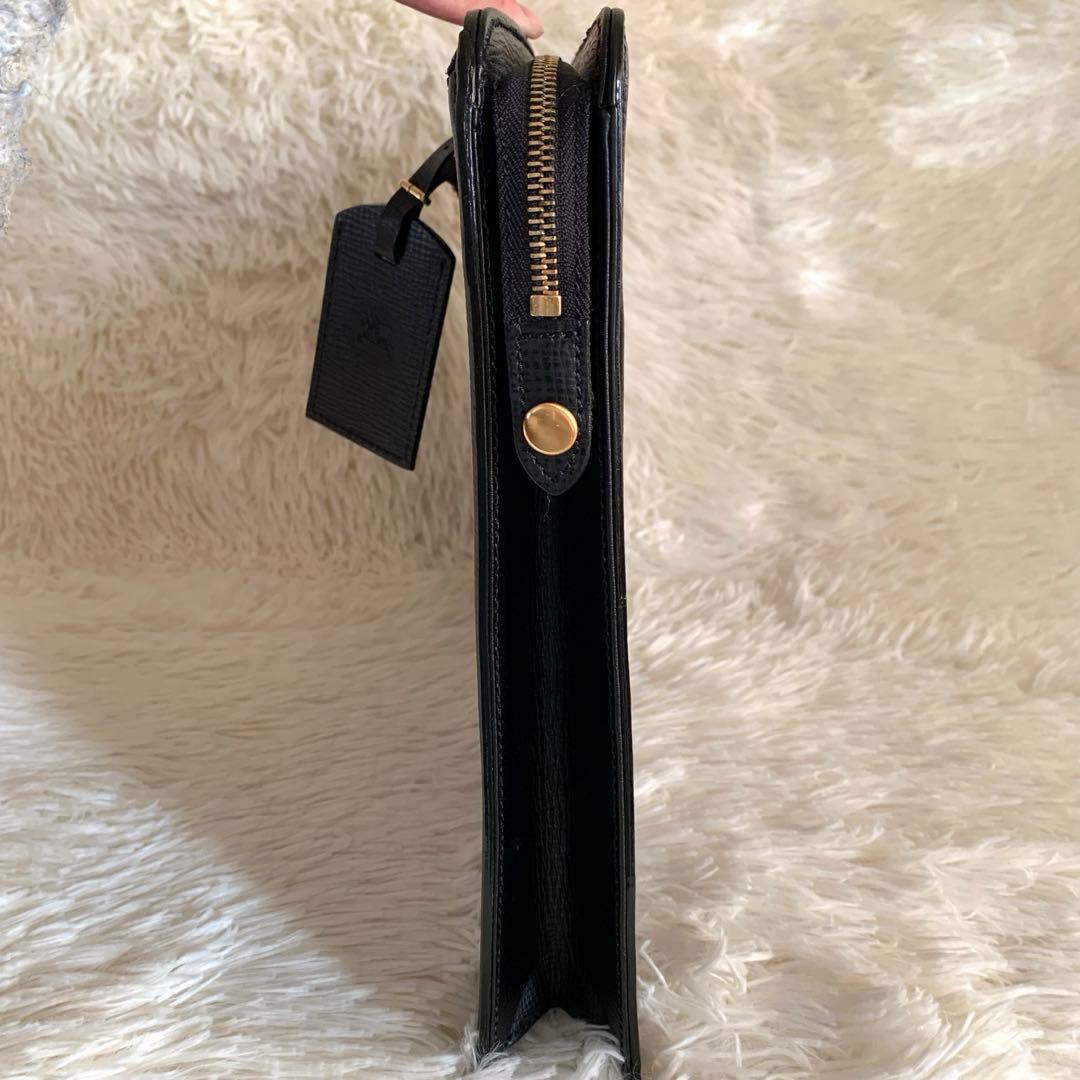 美品❣️BURBERRY ビジネスバッグ ペンチェック レザー 黒　鍵付　A4可能