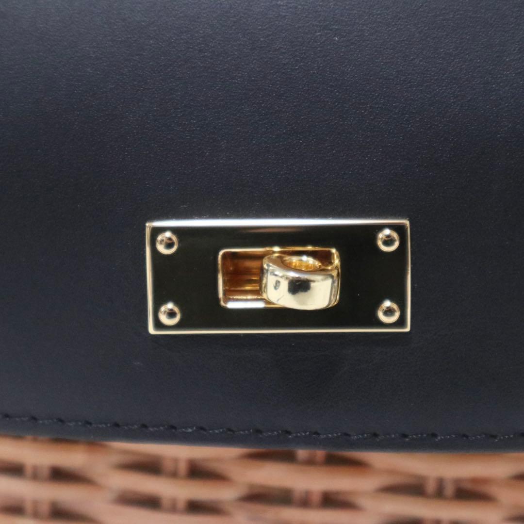 ヴィオラドーロ スプリットラタン ターンロック付き 2WAYトップハンドルバッグ