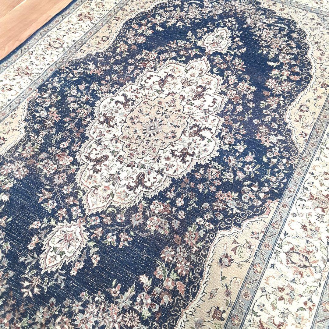 Y1154 高級ペルシャ絨毯 ウール100% 手織り 219×141㎝