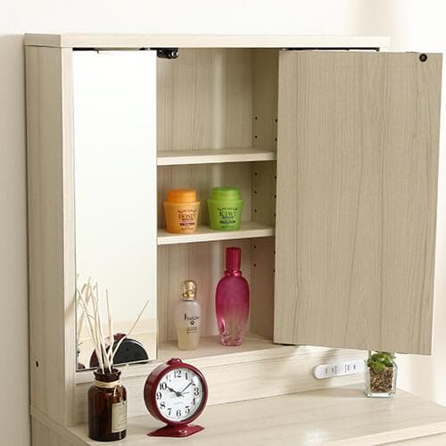 FJ DR MR　ドレッサー　スツール付き　ホワイト　三面鏡　＊コスメ　メイク