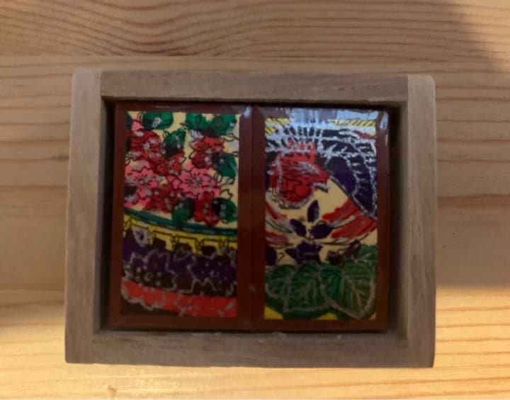 松井天狗堂　未使用　手摺り花札　小花　赤裏