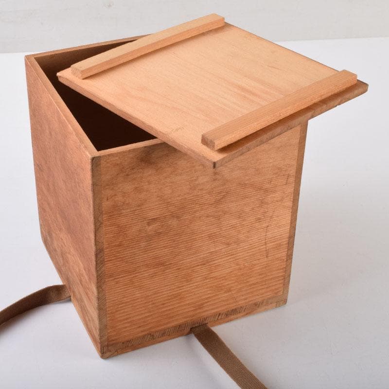 中国　古銅宣徳銅　漢詩山水楼閣文　壁飾　時代箱付　C　9086