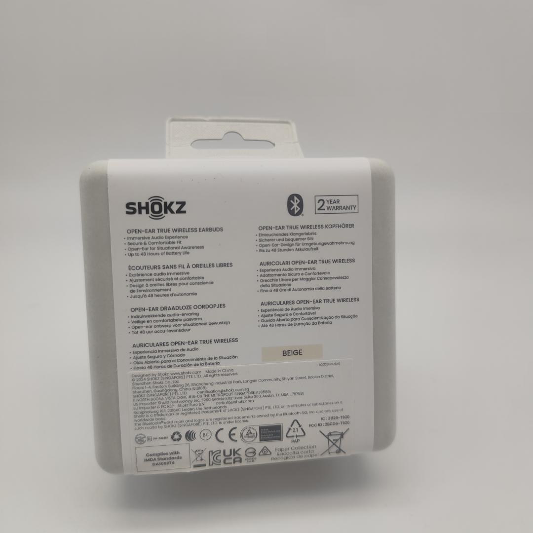 shokz OpenFit 2 ワイヤレスイヤホン オープンイヤー ベージュ