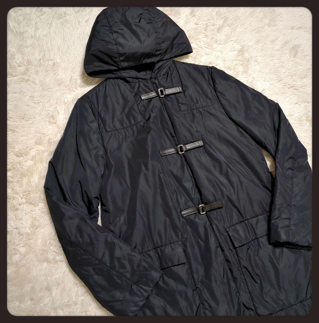 【美品・人気モデル】プラダ☆ダッフルコート フーデッド ナイロン Lサイズ