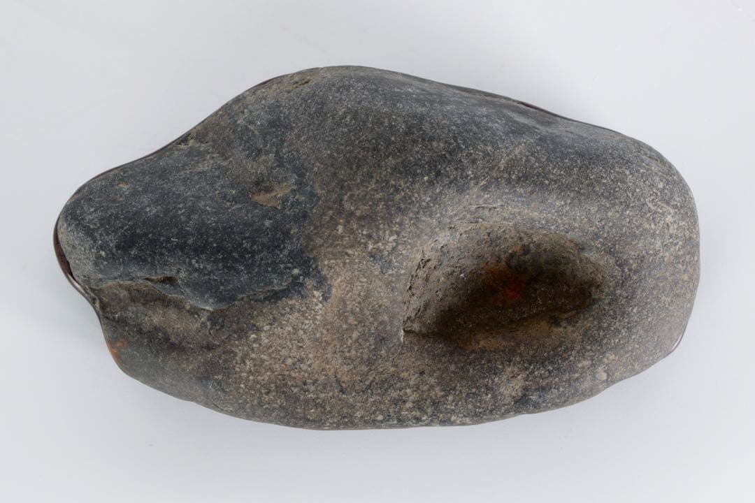 山景石 観賞石 在銘台座付 205g 水石 自然石 景石 盆景 盆石 飾石 小品