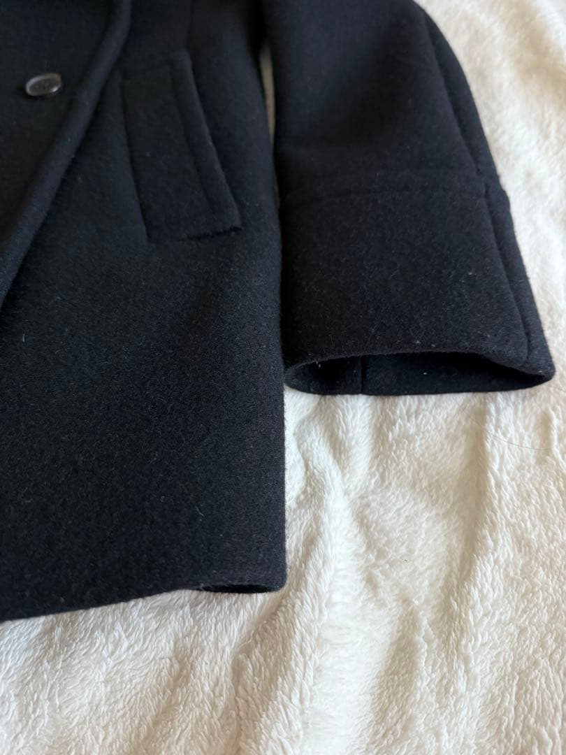 専用　美品　ドゥロワー　黒 ウール ピーコート 38