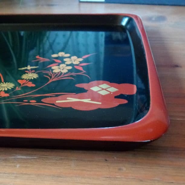 【高級　美品】漆器　お盆　秀衡塗　丸三漆器