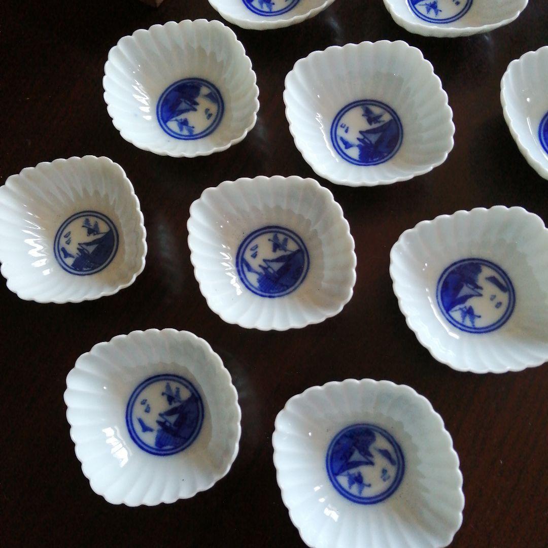 京焼　平安　菱形白磁手塩皿　19枚　8cm　明治～昭和初期