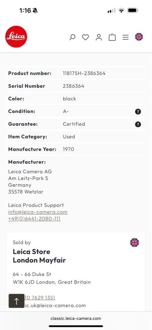 【極美品】LEICA SUMMICRON-M 50mm f2 2nd