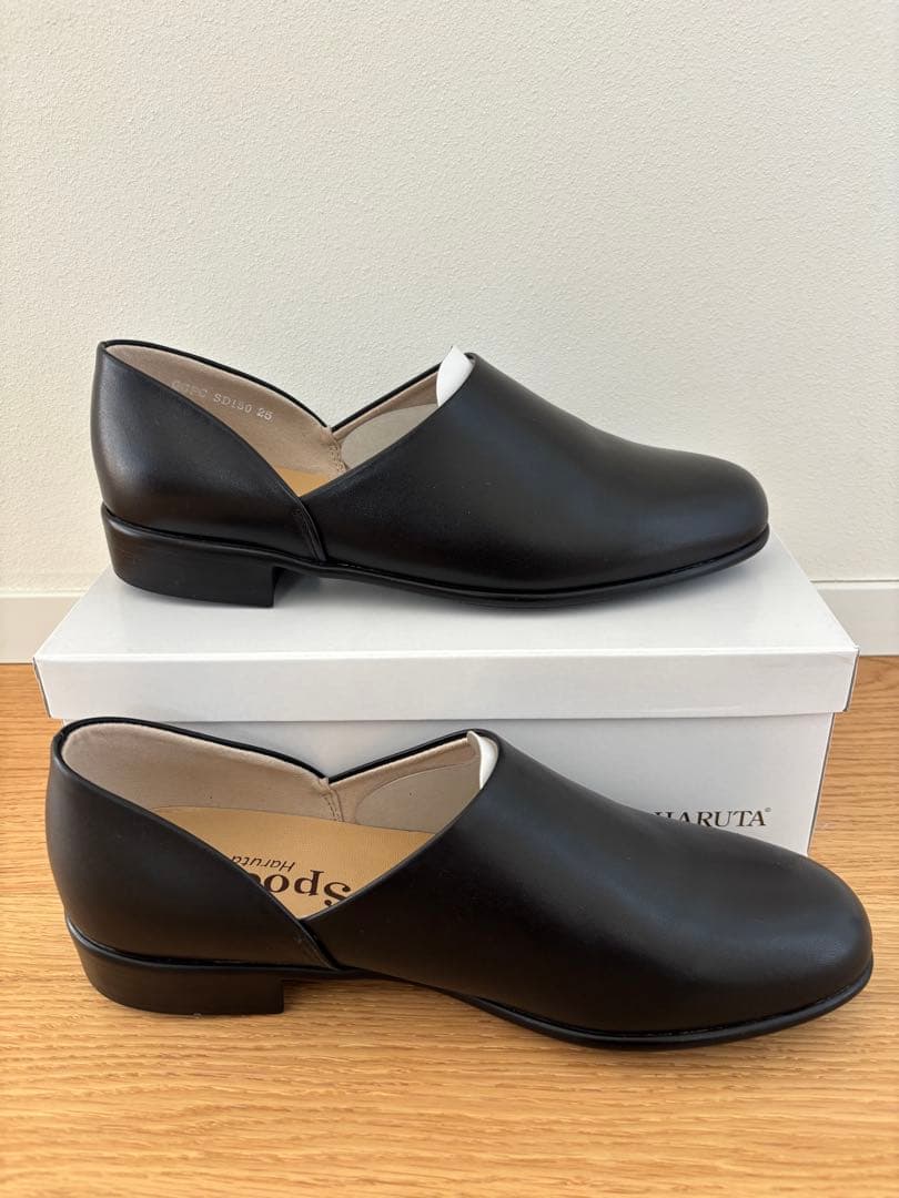 HARUTA スムース素材のスポックシューズ #SD150 ブラック25EE