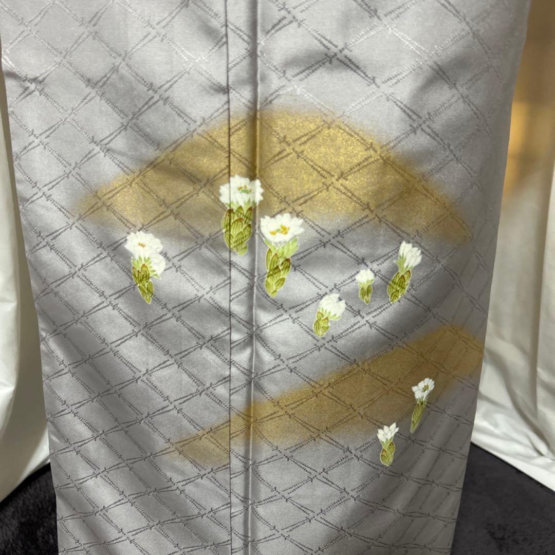 ち*ー様 未使用近い　美品　袷　正絹　大島紬系　白山紬系　紋付　訪問着　フルセッ