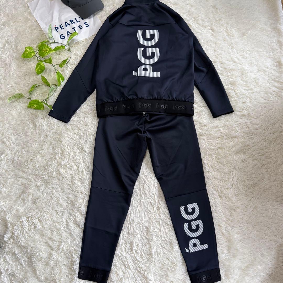 【パーリーゲイツ】極美品 セットアップ ネイビー 5サイズ pgg メンズ