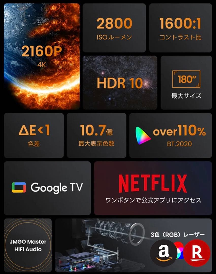 •JMGO N1S Ultra 4k レーザープロジェクター