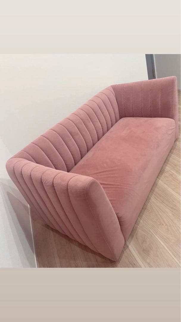 【美品】Francfrancシュエット ソファ 2S ピンク