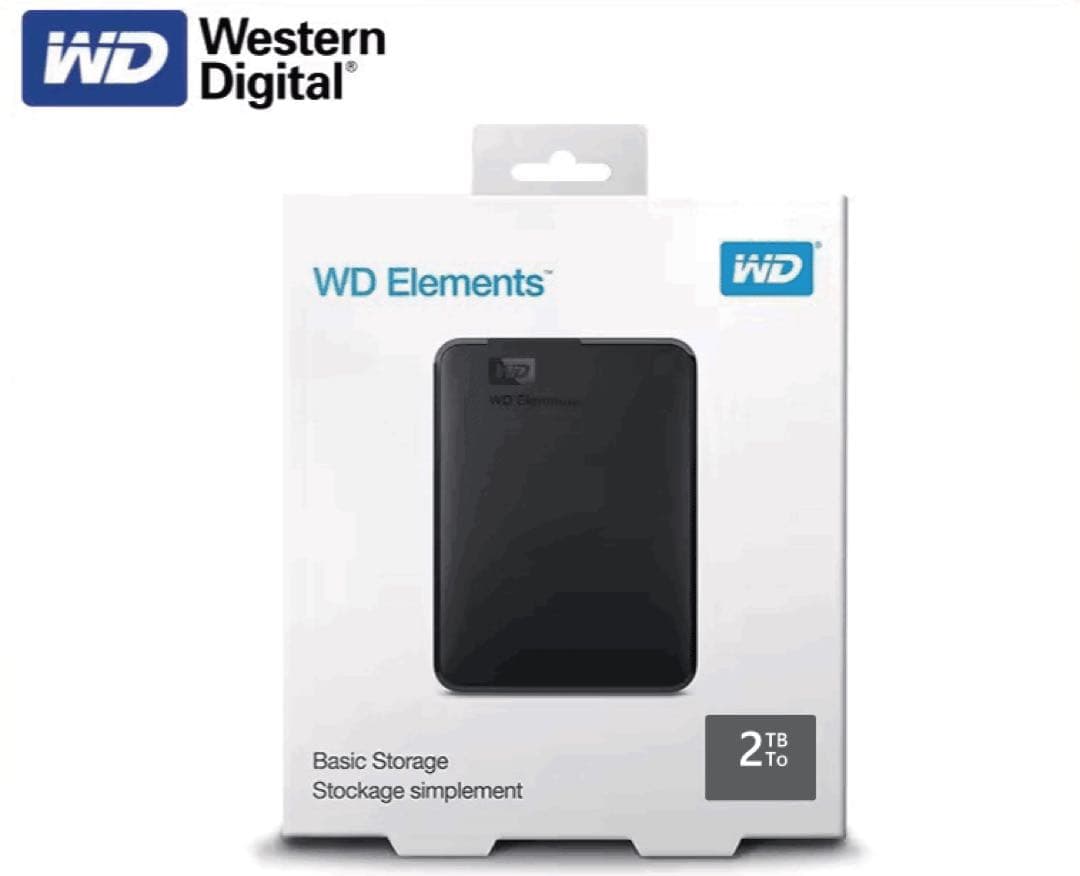 ウエスタンデジタル(Western Digital)外付けハードディスク 2TB